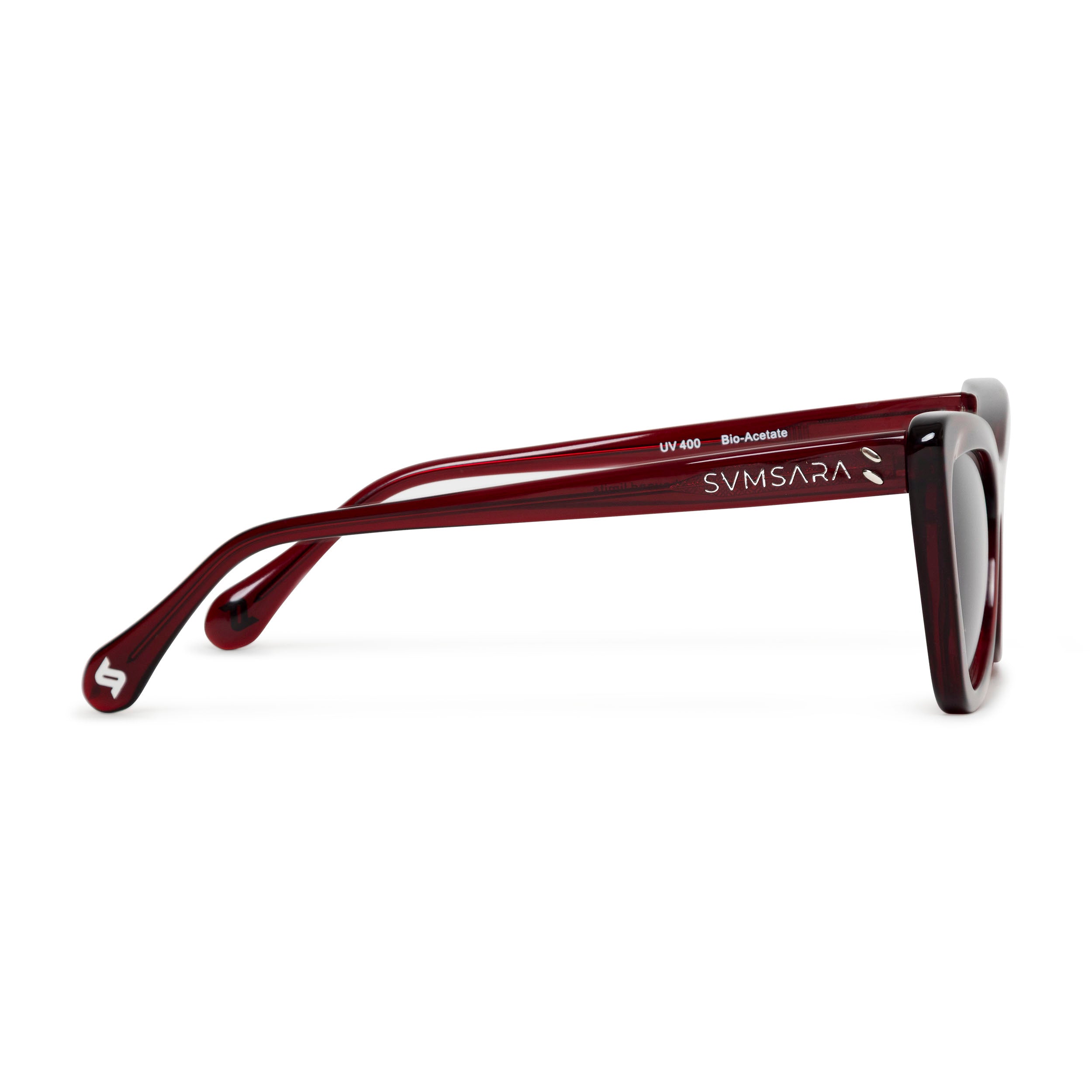 SVMSARA Fiammetta gafas de sol rojas polarizadas UV400 vista lateral