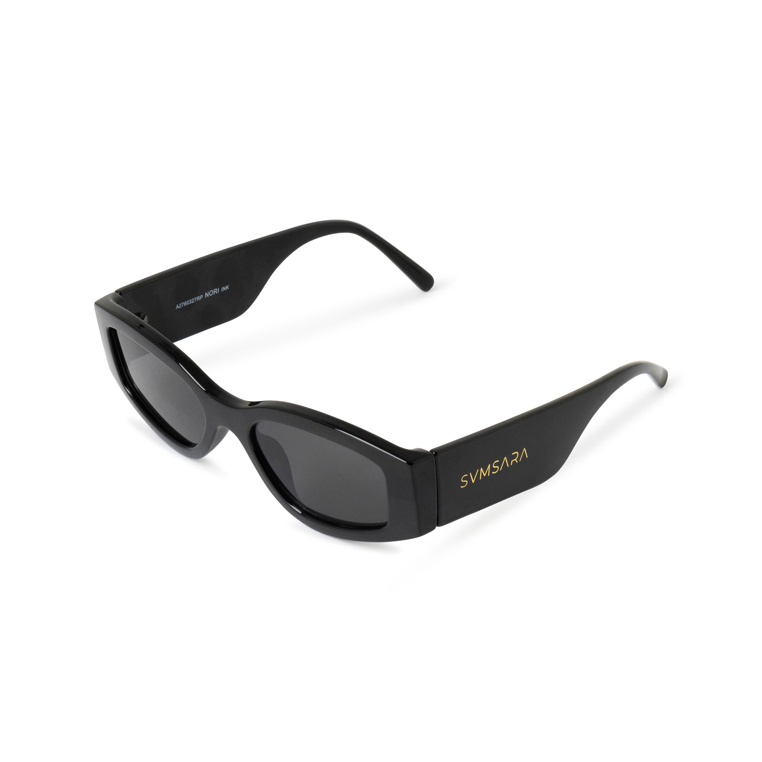 SVMSARA Vicolo Nero gafas de sol eco-friendly negras detalle bisagras metal