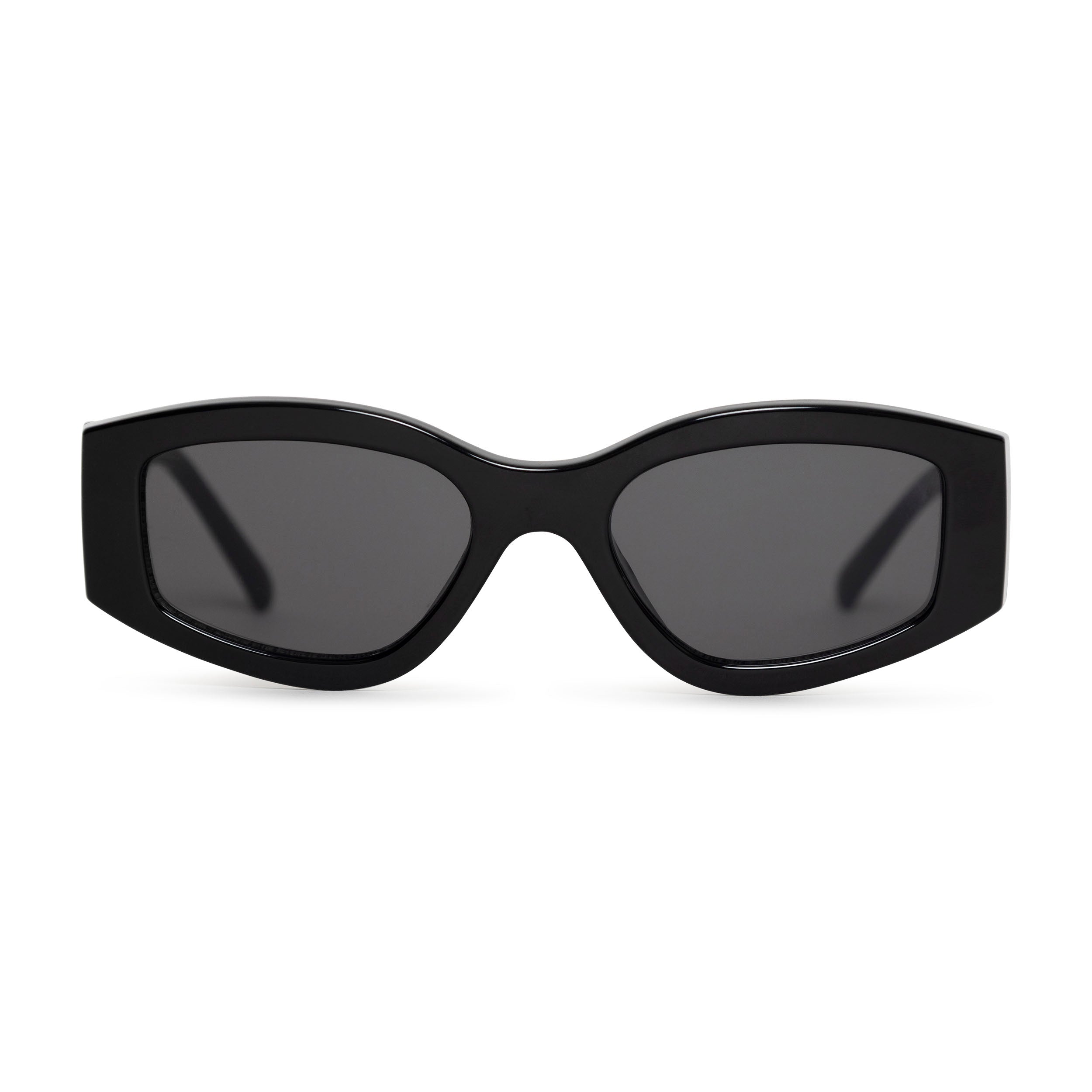 SVMSARA Vicolo Nero gafas de sol negras bioacetato minimalistas vista frontal
